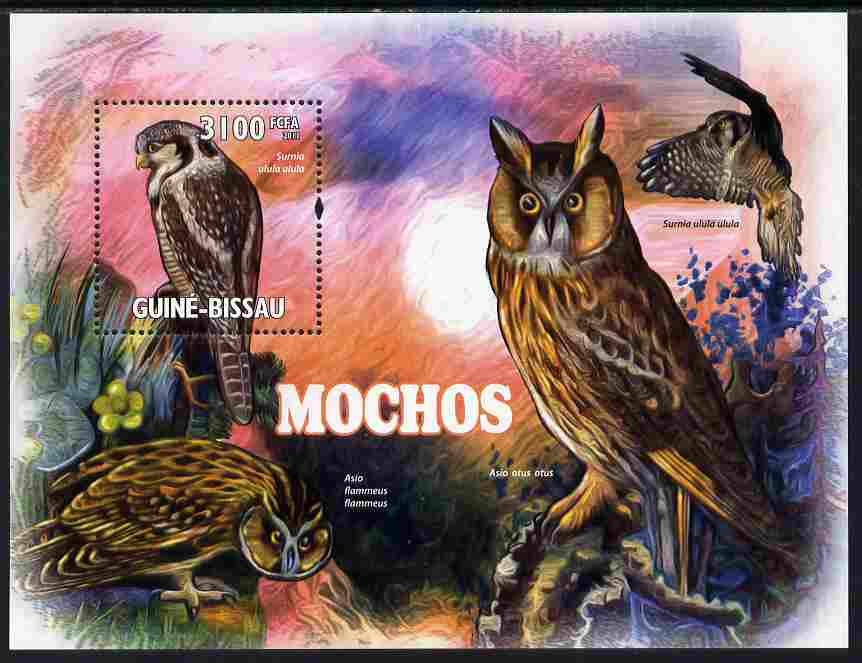 Guinea - Bissau 2011 Owls perf s/sheet unmounted mint Michel BL 907, stamps on , stamps on  stamps on birds, stamps on  stamps on birds of prey, stamps on  stamps on owls