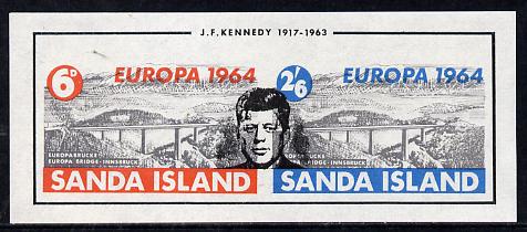 Sanda Island 1964 Europa Bridge imperf m/sheet opt'd for J F Kennedy Memorial, unmounted mint, stamps on , stamps on  stamps on bridges    europa      kennedy    personalities    civil engineering