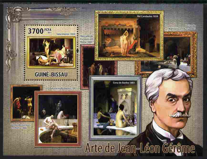 Guinea - Bissau 2011 Paintings of Jean-Leon Gerome perf s/sheet unmounted mint Michel BL 918, stamps on , stamps on  stamps on arts, stamps on  stamps on nudes, stamps on  stamps on gerome