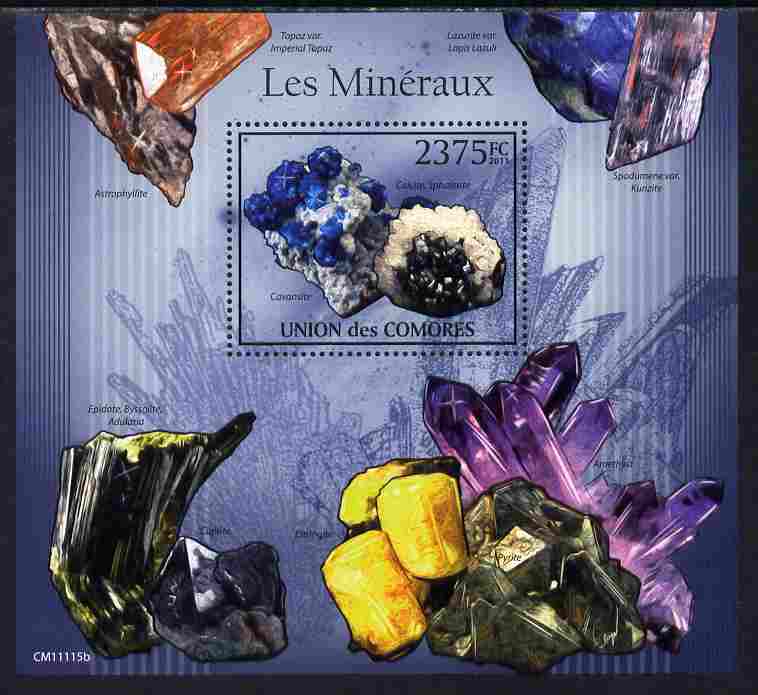 Comoro Islands 2011 Minerals #1 perf s/sheet unmounted mint , stamps on minerals