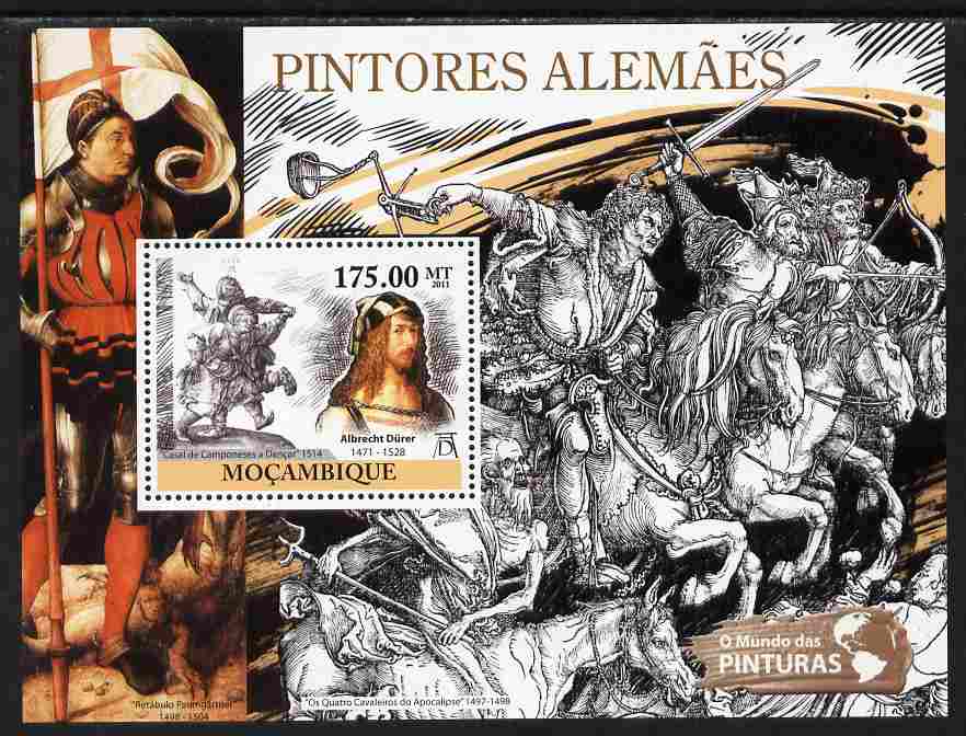 Mozambique 2011 German Paintings perf s/sheet unmounted mint, stamps on arts, stamps on durer