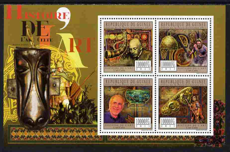 Guinea - Conakry 2011 History of Art - Celtic Art perf sheetlet containing 4 values unmounted mint, stamps on arts, stamps on 
