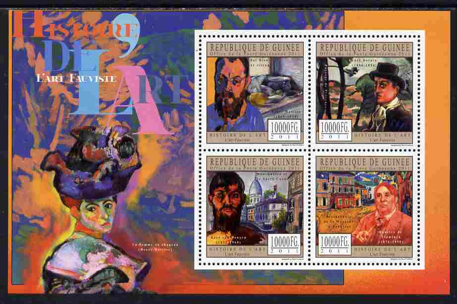 Guinea - Conakry 2011 History of Art - Fauvist Art perf sheetlet containing 4 values unmounted mint, stamps on arts, stamps on matisse