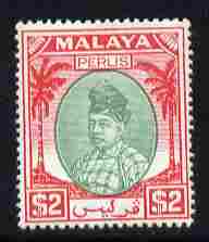 Malaya - Perlis 1951-55 Raja $2 green & scarlet mounted mint SG 26, stamps on , stamps on  kg6 , stamps on 