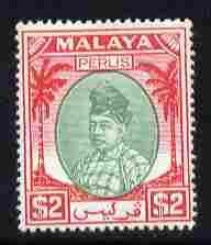 Malaya - Perlis 1951-55 Raja $2 green & scarlet mounted mint SG 26, stamps on , stamps on  stamps on , stamps on  stamps on  kg6 , stamps on  stamps on 