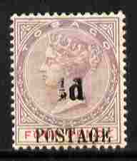 Trinidad & Tobago - Tobago 1896 1/2d on 4d lilac & carmine mounted mint SG 33, stamps on , stamps on  qv , stamps on 