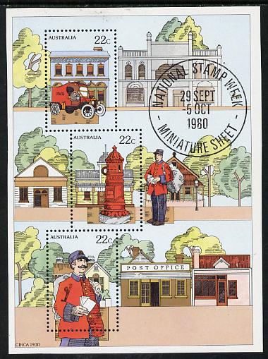 Australia 1980 National Stamp Week m/sheet unmounted mint, SG MS 757, stamps on , stamps on  stamps on postal   postbox   postman, stamps on  stamps on trucks