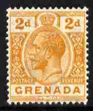 Grenada 1921-32 KG5 2d orange Script CA with plate variety white Eye fine mounted mint SG 116var, stamps on , stamps on  kg5 , stamps on 