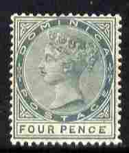 Dominica 1886-90 QV Crown CA 4d grey with malformed CE variety fine mounted mint SG 24a, stamps on , stamps on  qv , stamps on 