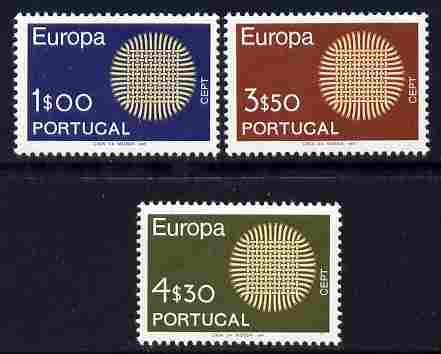 Portugal 1970 Europa set of 3 unmounted mint SG 1378-80, stamps on europa, stamps on 