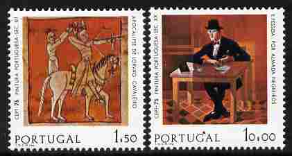 Portugal 1975 Europa set of 2 unmounted mint SG 1570-71, stamps on europa, stamps on horses, stamps on arts, stamps on poetry, stamps on 