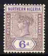 Northern Nigeria 1900 QV 6d dull mauve & violet mounted mint SG 6, stamps on , stamps on  qv , stamps on 