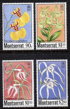 Montserrat 1985 Orchids set of 4 unmounted mint, SG 631-4, stamps on , stamps on  stamps on flowers, stamps on  stamps on orchids