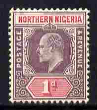 Northern Nigeria 1902 KE7 Crown CA 1d dull purple & carmine mounted mint SG 11, stamps on , stamps on  ke7 , stamps on 