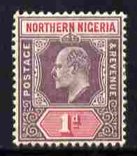 Northern Nigeria 1902 KE7 Crown CA 1d dull purple & carmine mounted mint SG 11, stamps on , stamps on  stamps on , stamps on  stamps on  ke7 , stamps on  stamps on 