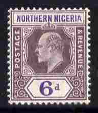 Northern Nigeria 1902 KE7 Crown CA 6d dull purple & violet mounted mint SG 15, stamps on , stamps on  ke7 , stamps on 