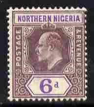 Northern Nigeria 1905-07 KE7 MCA 6d dull purple & violet mounted mint SG 25, stamps on , stamps on  stamps on , stamps on  stamps on  ke7 , stamps on  stamps on 
