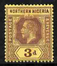 Northern Nigeria 1912 KG5 MCA 3d purple on yellow mounted mint SG 43, stamps on , stamps on  stamps on , stamps on  stamps on  kg5 , stamps on  stamps on 