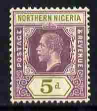 Northern Nigeria 1912 KG5 MCA 5d purple & olive-green mounted mint SG 45, stamps on , stamps on  stamps on , stamps on  stamps on  kg5 , stamps on  stamps on 