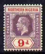 Northern Nigeria 1912 KG5 MCA 9d dull purple & carmine mounted mint SG 47, stamps on , stamps on  kg5 , stamps on 