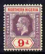 Northern Nigeria 1912 KG5 MCA 9d dull purple & carmine mounted mint SG 47, stamps on , stamps on  stamps on , stamps on  stamps on  kg5 , stamps on  stamps on 