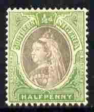 Southern Nigeria 1901-02 QV 1/2d sepia & green mounted mint SG 1a, stamps on , stamps on  stamps on , stamps on  stamps on  qv , stamps on  stamps on 