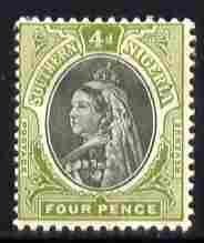 Southern Nigeria 1901-02 QV 4d black & sage-green mounted mint SG 4, stamps on , stamps on  qv , stamps on 