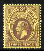 Southern Nigeria 1912 KG5 MCA 3d purple on yellow mounted mint SG 49, stamps on , stamps on  kg5 , stamps on 