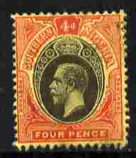 Southern Nigeria 1912 KG5 MCA 4d black & red on yellow mounted mint SG 50, stamps on , stamps on  stamps on , stamps on  stamps on  kg5 , stamps on  stamps on 