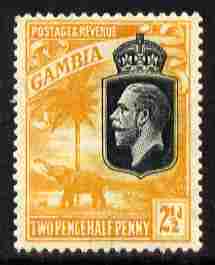 Gambia 1922-29 KG5 Script CA Elephant & Palm 2.5d black & orange-yellow mounted mint SG 127, stamps on , stamps on  stamps on , stamps on  stamps on  kg5 , stamps on  stamps on elephants, stamps on  stamps on trees, stamps on  stamps on palms