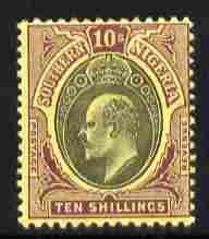 Southern Nigeria 1903-04 KE7 Crown CA 10s grey-black & purple in yellow lightly mounted mint SG 19, stamps on , stamps on  stamps on , stamps on  stamps on  ke7 , stamps on  stamps on 