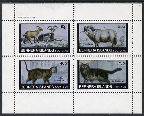 Bernera 1982 Animals (Goats, Ram & Cats) perf  set of 4 values (10p to 75p) unmounted mint, stamps on , stamps on  stamps on animals    cats