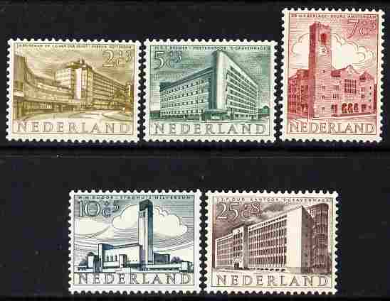 Netherlands 1955 Cultural & Social Relief Fund set of 5 unmounted mint, SG 810-14, stamps on buildings