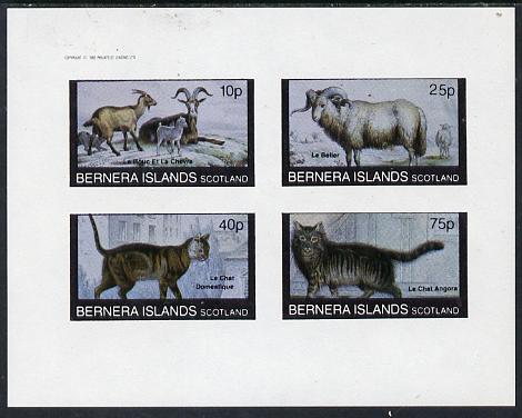 Bernera 1982 Animals (Goats, Ram & Cats) imperf  set of 4 values (10p to 75p) unmounted mint , stamps on , stamps on  stamps on animals    cats