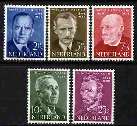 Netherlands 1954 Cultural & Social Relief Fund set of 5 unmounted mint, SG 796-800, stamps on personalities, stamps on arts, stamps on van gogh, stamps on 