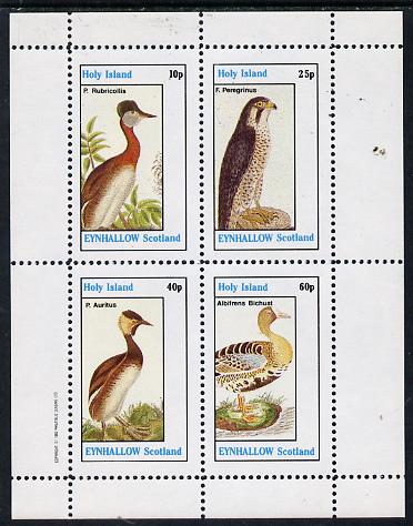 Eynhallow 1982 Birds #06 (Falcon, Duck, etc) perf  set of 4 values (10p to 60p) unmounted mint, stamps on birds, stamps on birds of prey, stamps on falcons