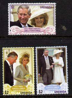 Grenada 2005 Royal Wedding (Charles & Camilla) set of 3 unmounted mint, SG 5113-15, stamps on , stamps on  stamps on royalty, stamps on  stamps on charles, stamps on  stamps on camilla