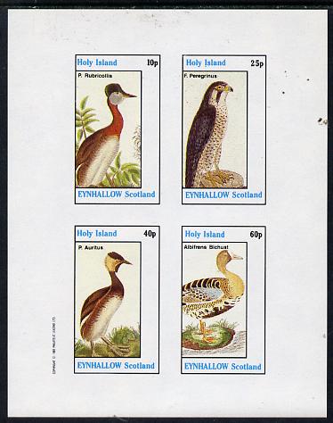 Eynhallow 1982 Birds #06 (Falcon, Duck, etc) imperf  set of 4 values (10p to 60p) unmounted mint, stamps on birds, stamps on falcons, stamps on birds of prey