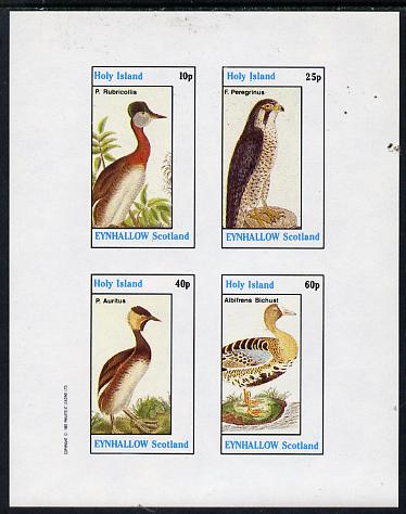 Eynhallow 1982 Birds #06 (Falcon, Duck, etc) imperf  set of 4 values (10p to 60p) unmounted mint, stamps on , stamps on  stamps on birds, stamps on  stamps on falcons, stamps on  stamps on birds of prey