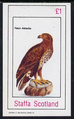 Bernera 1982 Birds #44 (Falcon) imperf souvenir sheet (£1 value)unmounted mint, stamps on birds, stamps on falcons, stamps on birds of prey