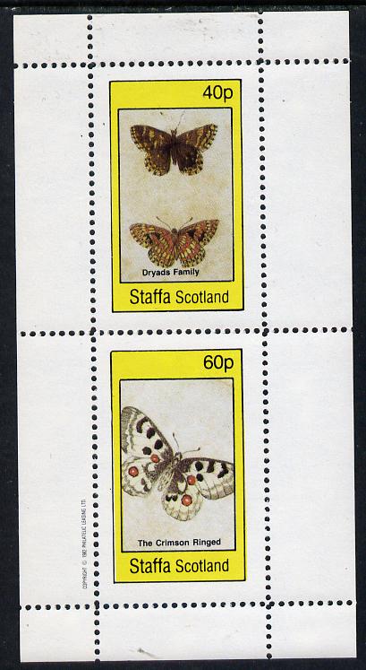 Staffa 1982 Butterflies (Dryads Family & Crimson Ringed) perf  set of 2 values (40p & 60p) unmounted mint, stamps on , stamps on  stamps on butterflies