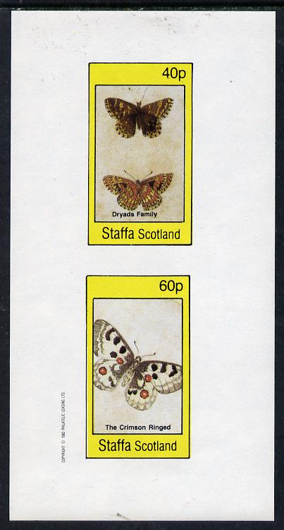 Staffa 1982 Butterflies (Dryads Family & Crimson Ringed) imperf  set of 2 values (40p & 60p) unmounted mint , stamps on , stamps on  stamps on butterflies