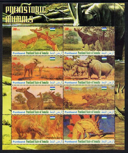 Maakhir State of Somalia 2011 Pre-historic Animals #2 perf sheetlet containing 8 values unmounted mint, stamps on , stamps on  stamps on dinosaurs