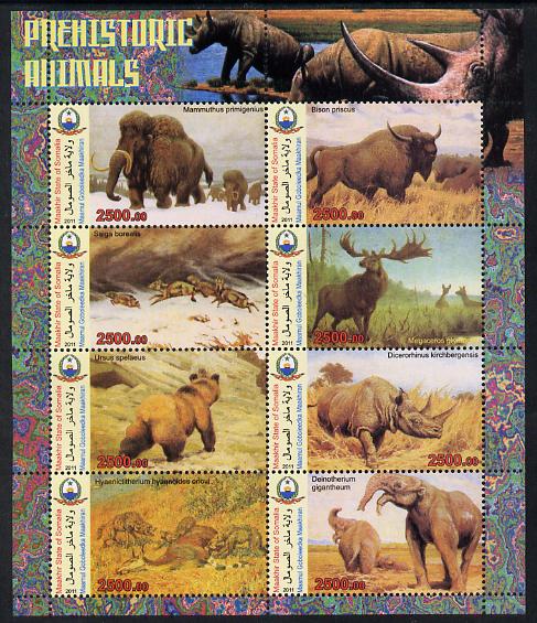 Maakhir State of Somalia 2011 Pre-historic Animals #3 perf sheetlet containing 8 values unmounted mint, stamps on , stamps on  stamps on dinosaurs