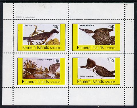 Bernera 1982 Birds #20 (Kingfishers, Sandpiper) perf  set of 4 values (10p to 75p) unmounted mint, stamps on , stamps on  stamps on birds    kingfisher