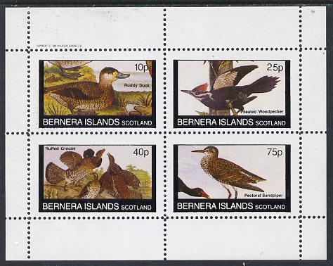 Bernera 1982 Birds #21(Duck, Woodpecker etc) perf  set of 4 values (10p to 75p) unmounted mint, stamps on birds    woodpecker