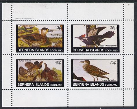 Bernera 1982 Birds #21(Duck, Woodpecker etc) perf  set of 4 values (10p to 75p) unmounted mint, stamps on , stamps on  stamps on birds    woodpecker