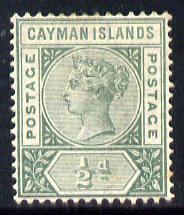 Cayman Islands 1900 QV 1/2d pale green mounted mint SG 1a, stamps on , stamps on  stamps on , stamps on  stamps on  qv , stamps on  stamps on 