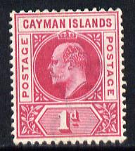 Cayman Islands 1901-03 KE7 Crown CA 1d carmine mounted mint SG 4, stamps on , stamps on  stamps on , stamps on  stamps on  ke7 , stamps on  stamps on 