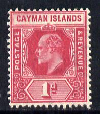 Cayman Islands 1907-09 KE7 MCA (Postage & Revenue) 1d carmine mounted mint SG 26, stamps on , stamps on  stamps on , stamps on  stamps on  ke7 , stamps on  stamps on 